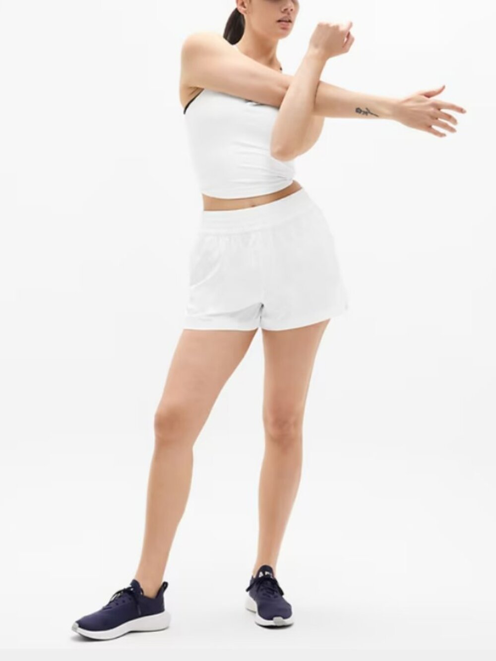 Athleta High Rise Hit Your Stride Run Short White Size Small